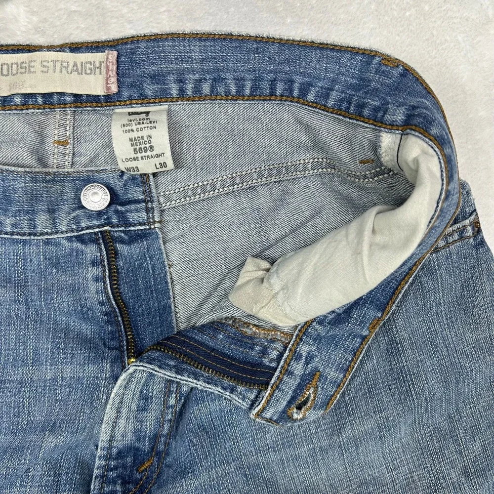 Levi's 569 Loose Straight‎ Jeans Men's Blue Denim Classic Straight - 32X28.5